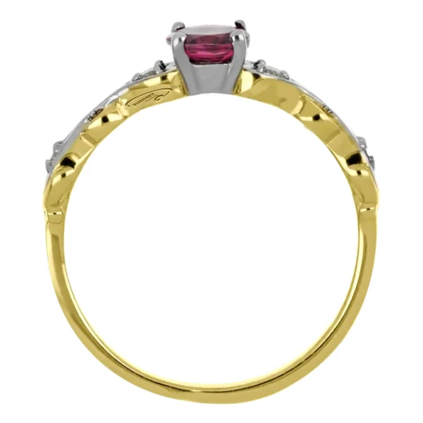 złoty pierścionek z turmalinem