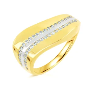 Zloty pierścionek z cyrkoniami